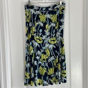 Tory Burch Skirt Navy Blue Green Sz M EUC